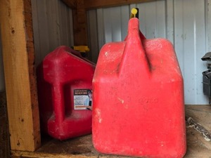 lot 274 image: Set of Red Plastic Gas Cans