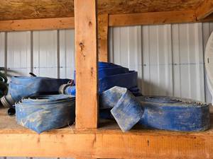 lot 275 image: Set of Blue Layflat Discharge Hoses with Fittings