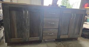 lot 288 image: Bathroom Vanity Sink Cabinet with Drawers and Countertop