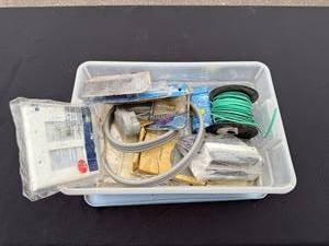 lot 298 image: Box of Assorted Electrical Hardware and Accessories