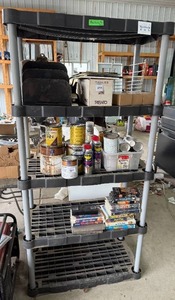 lot 302 image: Large 5-Shelf Plastic Storage Rack 72x34x16 Inches - contents not included