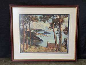 lot 10 image: Paul Mozhaisky Framed Landscape Print 23x27 Inches