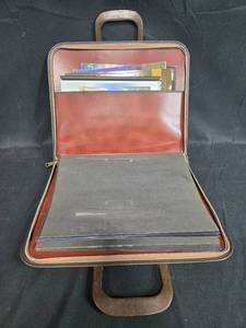 lot 38 image: Lot of Marketing Brochures and Materials in Brown Leather Portfolio Case