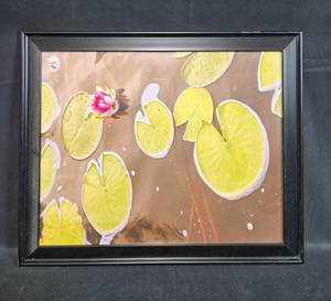 lot 50 image: Framed Water Lily Photograph and Unframed Botanical Art Prints Collection