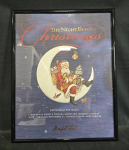 lot 55 image: Framed Marshall Fields The Night Before Christmas Holiday Display Poster