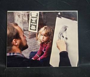 lot 61 image: 11x14 Art Print Photograph of Street Portrait Artist Drawing a Child
