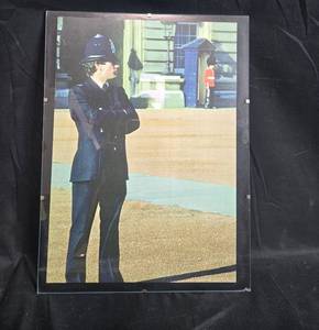 lot 62 image: 16x12 Photographic Print of British Policeman and Guard at Buckingham Palace