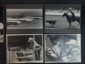 lot 79 image: Collection of Vintage Black and White Rodeo and Northwest Orient Airline Photos