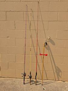 lot 91 image: Collection of Fishing Rods with Zebco Reels and Accessories