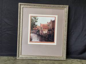lot 105 image: Framed Artwork by Louis P. Szapka 24x21 Inch Print