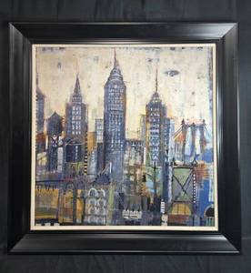 lot 136 image: Framed Cityscape Artwork, 44 x 44 Inches - retailed for $169.99