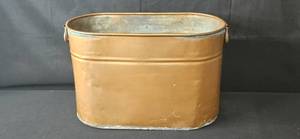 lot 175 image: Large Vintage Oval Copper Tub with Handles