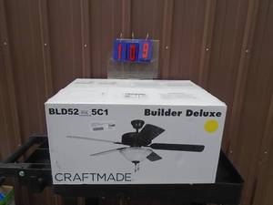 lot 109 image: New Builders deluxe 52 ceiling fan. As shown.