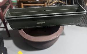 lot 60 image: Two 6X30 Window Planters and One 18 Round Pottery Planter