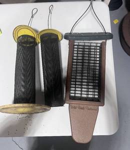 lot 62 image: Two Bird Feeders and one Suet Feeder