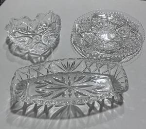 lot 68 image: Three Cut Glass Pieces
