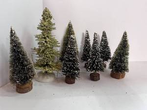 lot 23 image: Set of 8 Flocked Trees 7 to 3