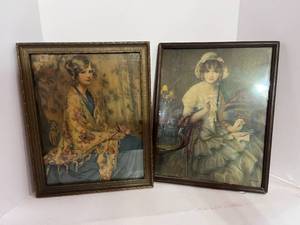 lot 40 image: 1900s Framed Lithograph Alice Roosevelt Longworth and Victorian Art Print