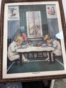 lot 42 image: Cream Of Wheat Art Print Saying Grace 11x15