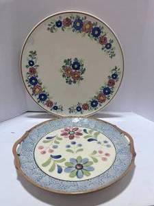 lot 81 image: Two Floral Serving Plates Japan