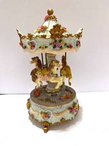 lot 94 image: Resin Carousel Music Box with Motion