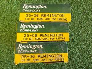 3 Boxes Remington Express Core-Lokt 25-06 REM 100 gr