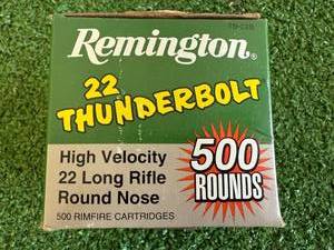 lot 20 image: 500 Rounds Remington 22 Thunderbolt Long Rifle