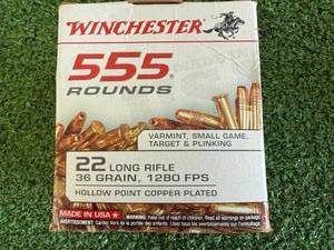 lot 23 image: 555 Rounds Winchester 22 Long Rifle Hollow Point