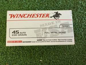 lot 26 image: 100 Rounds Winchester 45 Auto 230 Gr Full Metal Jacket
