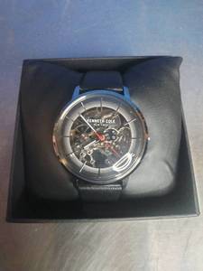 lot 54 image: Kenneth Cole New York Mens Black Leather Automatic Watch