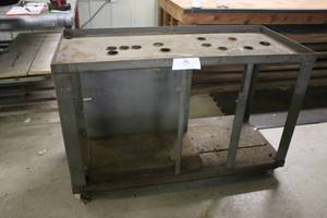 lot 3 image: Heavy Duty Metal Workbench tool cart