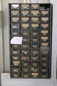 lot 7 image: Metal Parts Organizer Cabinet with 40 Drawers