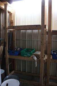 lot 16 image: 4 Wooden Garage Storage Shelving Unit