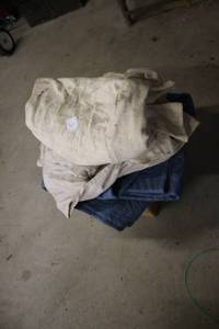 lot 51 image: Group of Utility Blankets and Heavy Canvas Drop Cloths