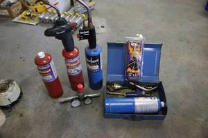 lot 62 image: Propane Torch Set with Flame Blanket, Regulator, and Accessories