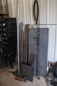 lot 69 image: Assorted Steel and Metal Scrap Lot Including Plates and Rods