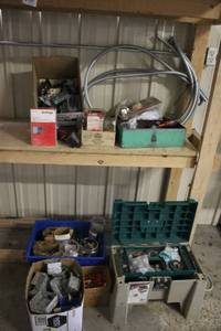 lot 78 image: Collection of Electrical Supplies Including Boxes, Switches, Connectors, and Hardware