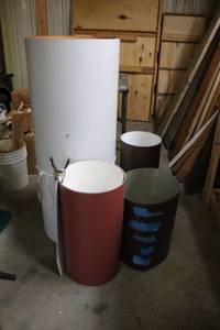 lot 79 image: Collection of 4 Sheet Metal Rolls in Assorted Colors and Sizes