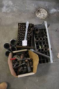 lot 88 image: Collection of Assorted Pipe Fittings, Couplers, and Metal Storage Bins