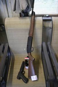 lot 96 image: Air Rifle, Air Pistol, and Box of CO2 Cartridges Set