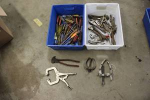 lot 103 image: Assorted Hand Tools Collection Including Screwdrivers, Pliers, and Clamps