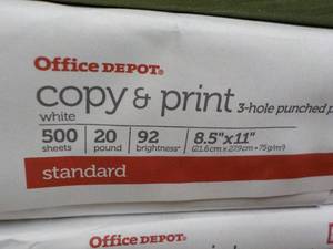 lot 6 image: Office Depot 5000 Sheets White 8.5 ...
