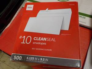 lot 13 image: 500 Clean Seal #10 Self Adhesive Cl...