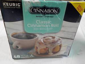 lot 41 image: Keurig Cinnabon 38 Pods Coffee...