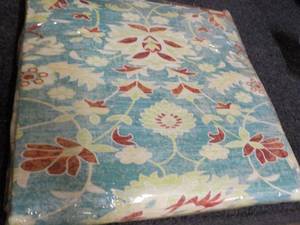 lot 107 image: Floral Office Chair Mat Cyan Blue 3...
