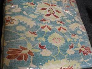 lot 108 image: Floral Office Chair Mat Cyan Blue 3...