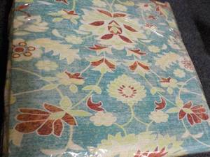 lot 109 image: Floral Office Chair Mat Cyan Blue 3...