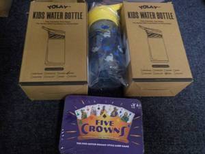lot 112 image: 2 Yolay Kids Water Bottles and Five...