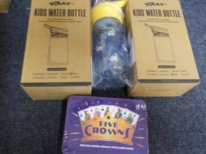 lot 114 image: 2 Yolay Kids Water Bottles and Five...