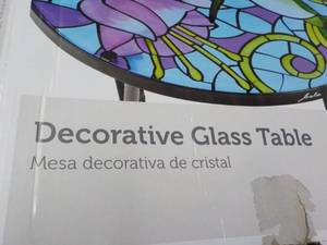 lot 175 image: Decorative Collapsible Glass Table...